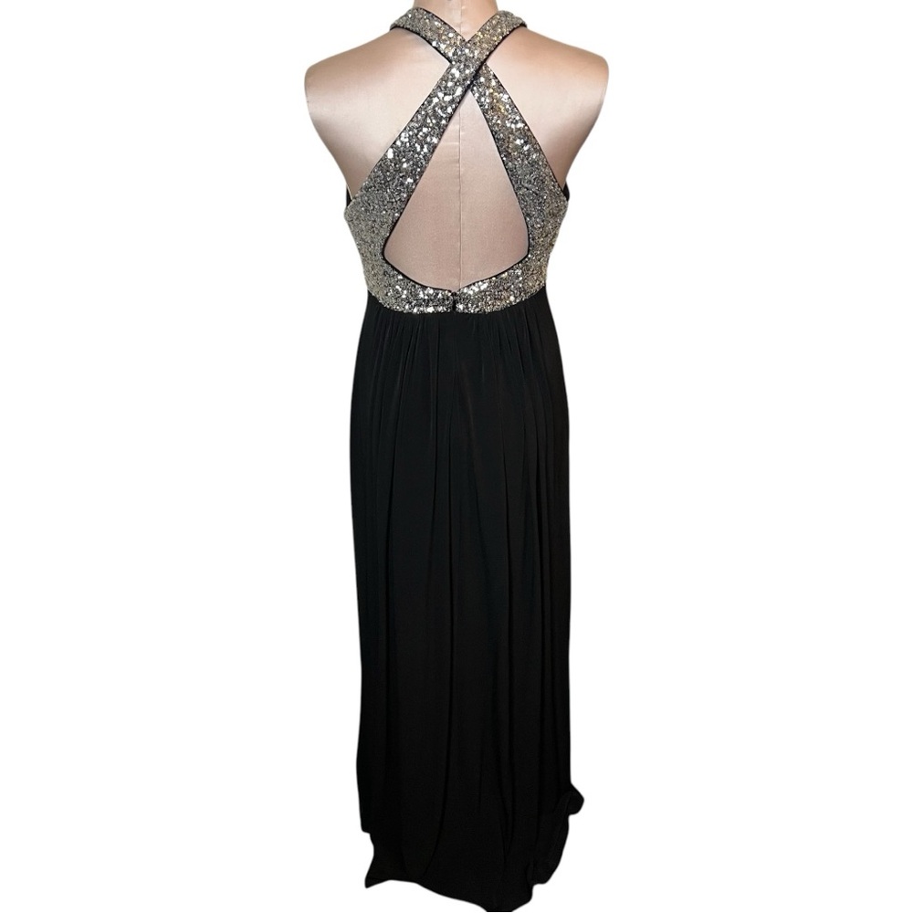Elegant Black and Silver Halter Dress - Picture 6 of 12